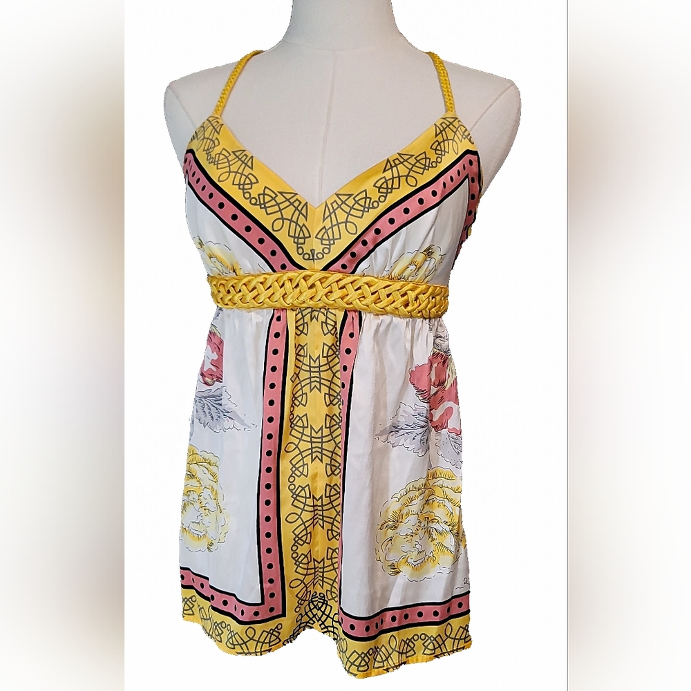ARDEN B SILKY FLORAL STYLE Y2K TOP SIZE S